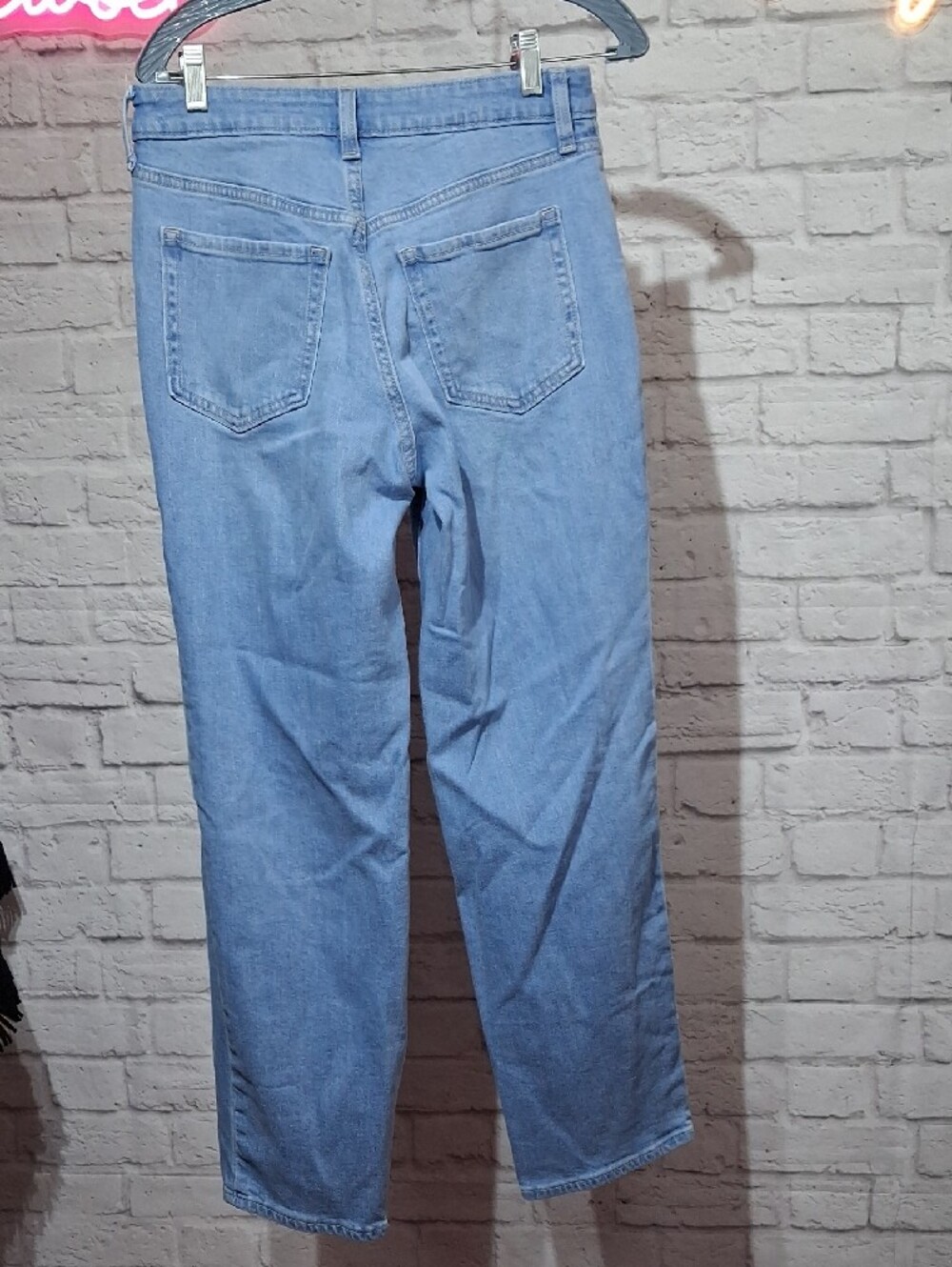 Old Navy Light Blue Distressed Straight-Leg Jeans - Picture 7 of 7